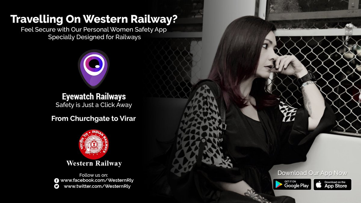 Eyewatchapps's tweet photo. Travelling on Western Railway?
Be Safe with our Personal Safety App specially designed for Railways.
https://t.co/xgjPLNLiY9
@WesternRly @PoojaB1972 @Eyewatchapps 
#BeSafe #WomenSafety https://t.co/47ySIwE4va