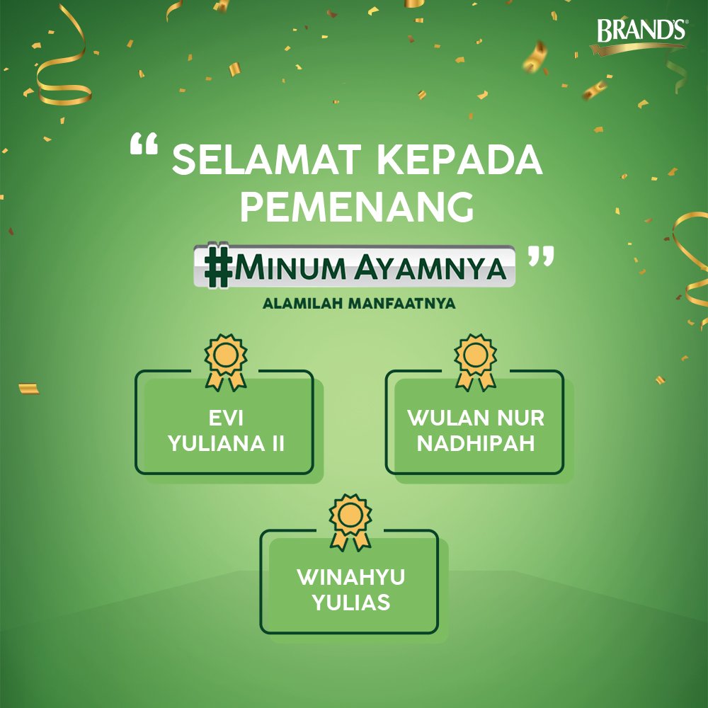 Ini dia pemenang yang beruntung mendapatkan voucher MAP! Terima kasih untuk partisipasinya ya! Jangan lupa rutin #MinumAyamnya supaya tetap fokus ya!