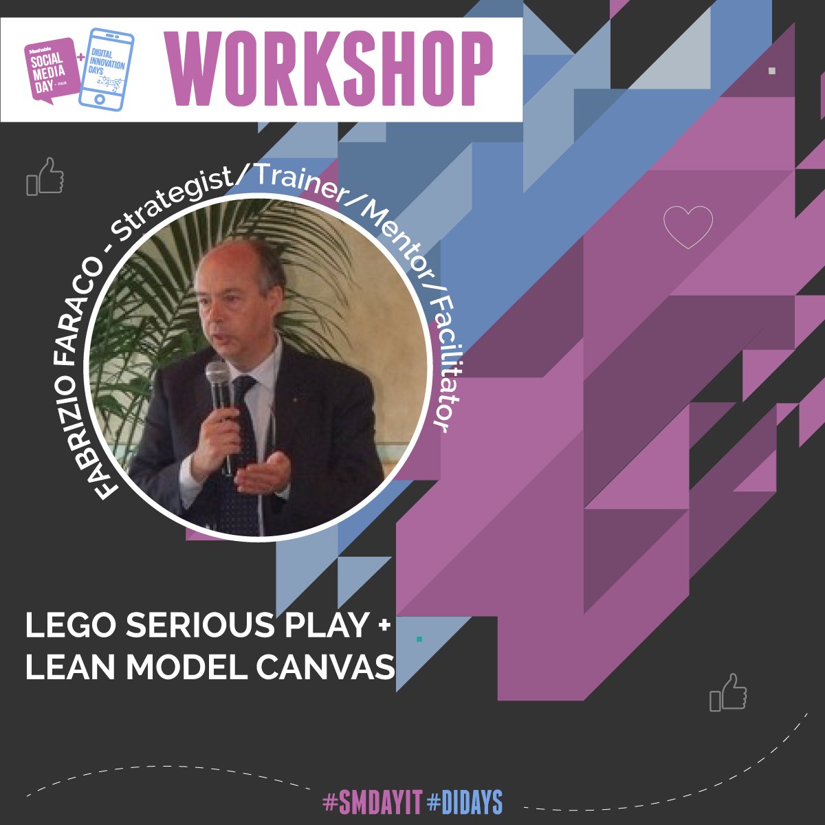 DIDAYSIT's tweet photo. 📢 Dopo il successo dello scorso anno, a #SMDAYIT+#DIDAYS torna il #Workshop su LEGO® SERIOUS PLAY®+#LeanModelCanvas tenuto dal mitico @fabriziofaraco! 👉 Il Workshop è compreso nel Full Pass 3 Giorni. Acquistalo ora in promozione (fino al 30 maggio): https://t.co/8OLGxo6jE0. https://t.co/z2DStTkDlN