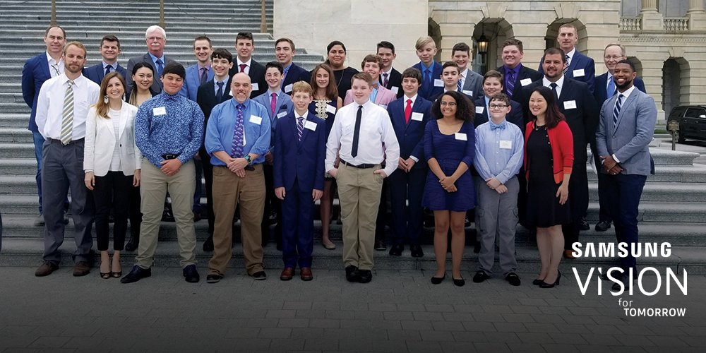 SamsungDC's tweet photo. Look who’s in town! Samsung #SolveforTomorrow student winners from @CavalliniSchool, @the_ams, and @TJeffersonMS are bringing their #STEAM innovations to Capitol Hill. https://t.co/QKsH71BQ5b