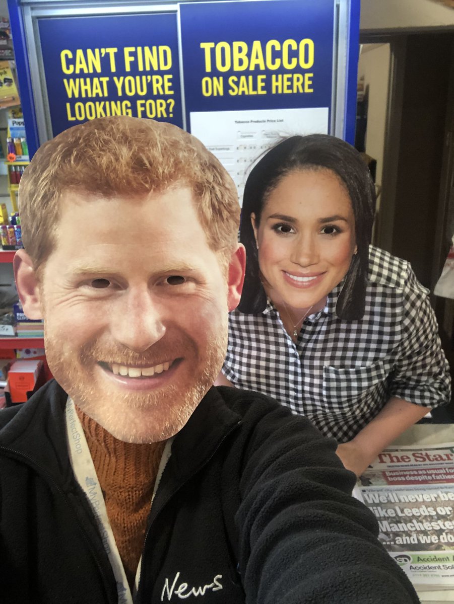 MollyT_NewsUK's tweet photo. Only a couple of days before we tie the knot! #RoyalWedding 💍 just popped into Smiths News in #Doncaster to make sure they are ready for the big day! #FieldTeamWeddingSelfies 🥂💍 https://t.co/02yXyySHae