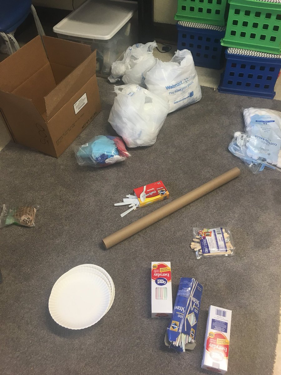 3rdBecker's tweet photo. This may just look like a pile of junk, but a STEM challenge is underway.  Egg Drop 2018 has begun!  #mceloves https://t.co/EFbxxFkvdx
