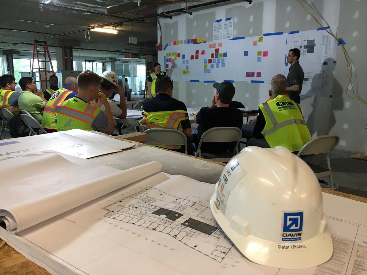 Pull-planning and trade collaboration underway for a 6 floor <a href="/DAVISbuilds/">DAVIS Construction</a> #CorporateInteriors project in a base building being finished up “By Others.” #WeNeverStop