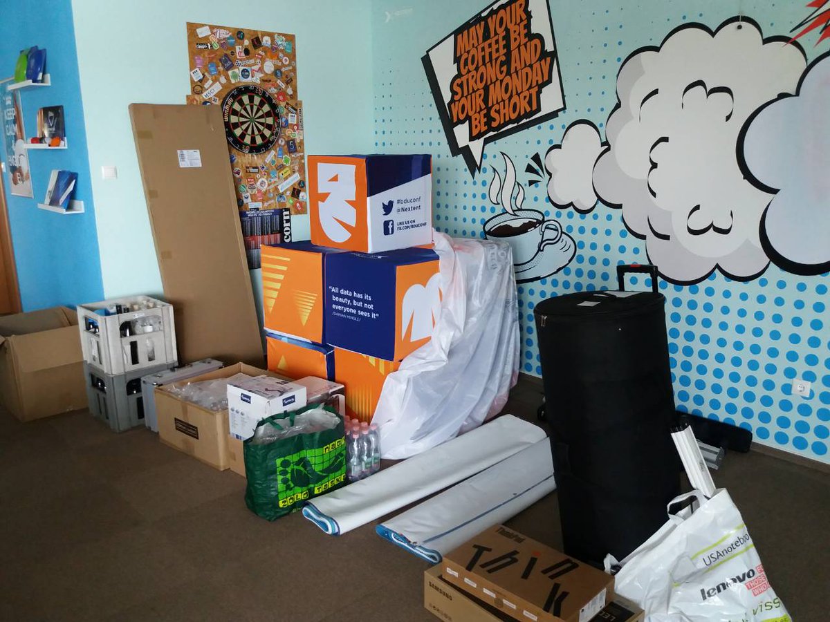 bdu_conf's tweet photo. Many thanks for all who have signed up for BDU 3.0! 
Our crew is getting ready for the event, these are the final touches.
See you tomorrow in Akvárium! ;)  #superexcited https://t.co/tlDyhgi1lj