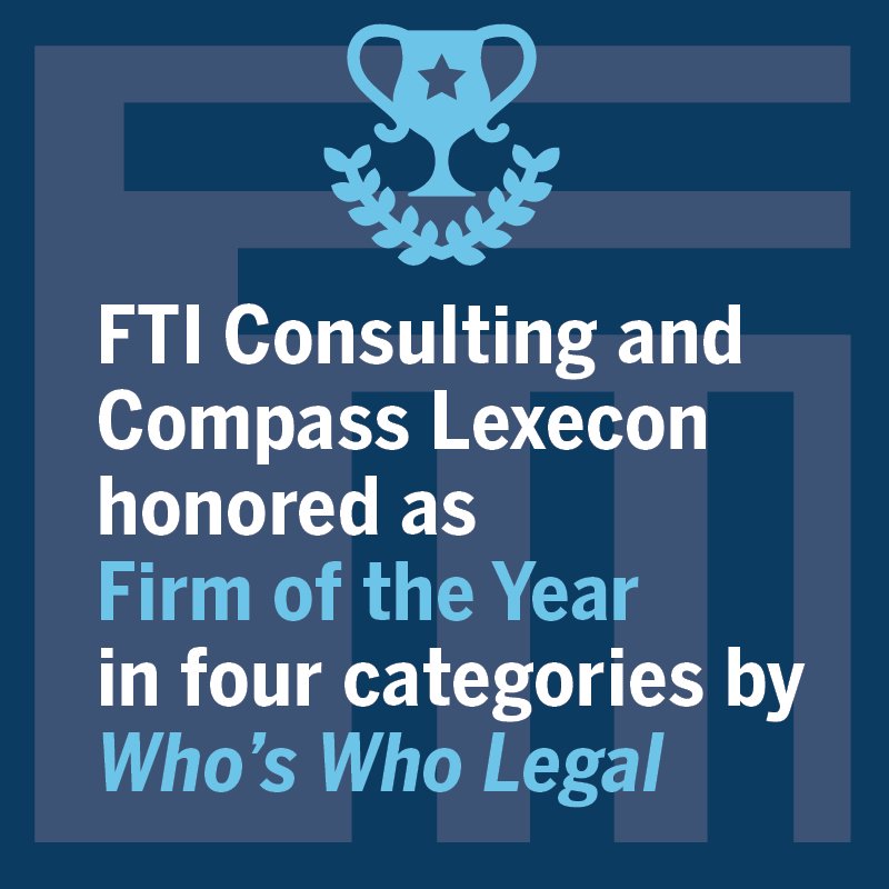 FTIConsulting's tweet photo. #CompassLexecon has been named Competition Economics Firm of the Year by @whoswholegal for the fourth consecutive year – learn more here: https://t.co/yaX0ZgbYzt #TeamFTI https://t.co/0CBhgEw475