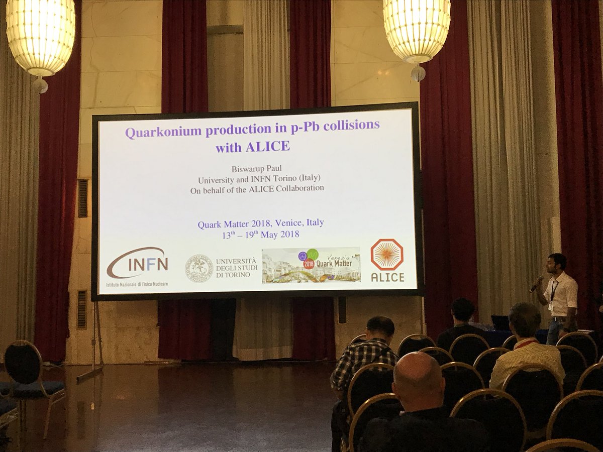 Next up at <a href="/QM2018/">Quark Matter 2018</a> for me: the #Quarkonium parallel session. New results on #Charmonium and #Bottomonium from the <a href="/ALICEexperiment/">ALICE Experiment</a> in pPb at the highest #LHC energies. <a href="/CERN/">CERN</a> @tunito @infn_