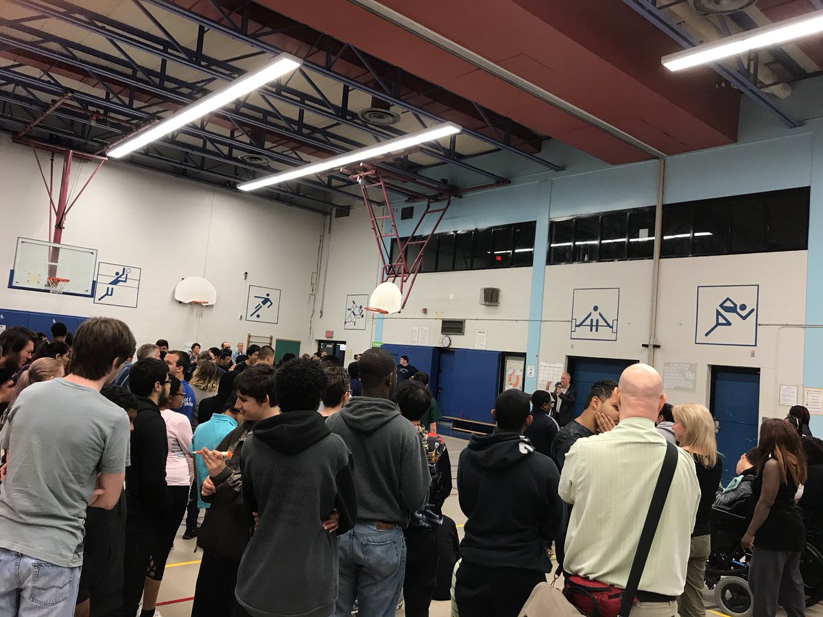 Principals <a href="/brianhill_edu/">Brian Hill</a> and Kathy Pelaia welcome our 100 <a href="/tdsb/">Toronto District School Board</a> students for the first STEM Fair for Exceptionality Schools at Sir William Osler. <a href="/LizBHolder/">Liz Holder</a> <a href="/nandanee_sawh/">Nandanee Sawh</a>