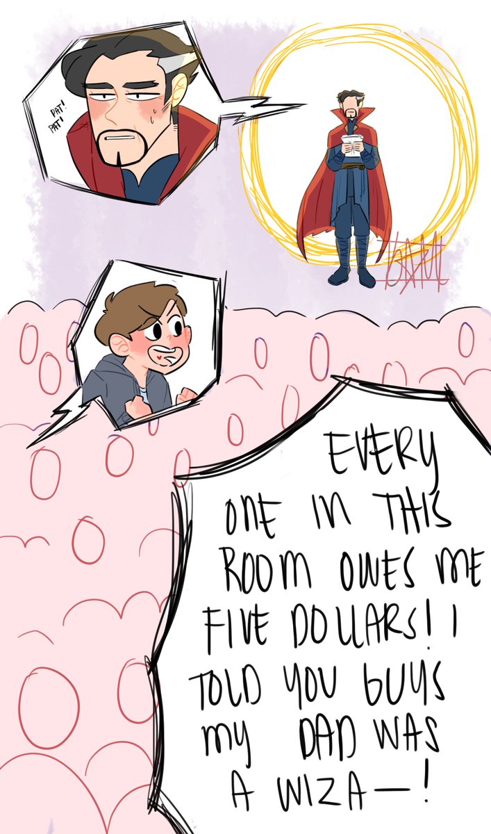 someone stop peter and save stephen pls wheeze -- ! based on @irnstrvnge 's tweet~ #peterparker #stephenstrange #marvel #infinitywar