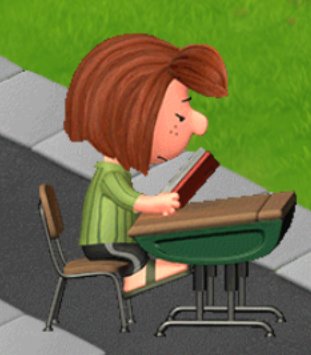 PeanutsTale's tweet photo. #Peppermint #Patty can't stay #awake to #read her #book! In this #sleepy #animation from the #Peanuts #Snoopy's #Town #Tale #Mobile #Game! :D https://t.co/ebxpbv0pOU