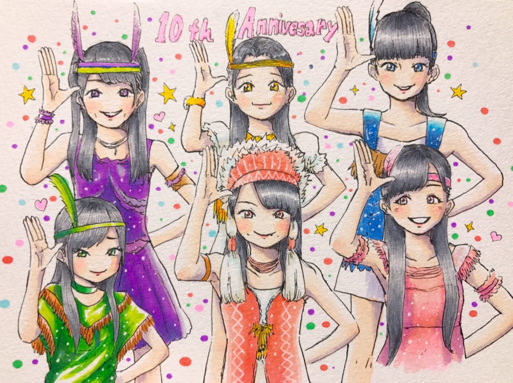 しおん〆 アイドル垢 10周年 ６人のももクロも ５人のももクロも そして4人のももクロも 全部全部大好きです おめでとうございます そしてありがとうございます ももクロ結成10周年 Momoclo Fanart