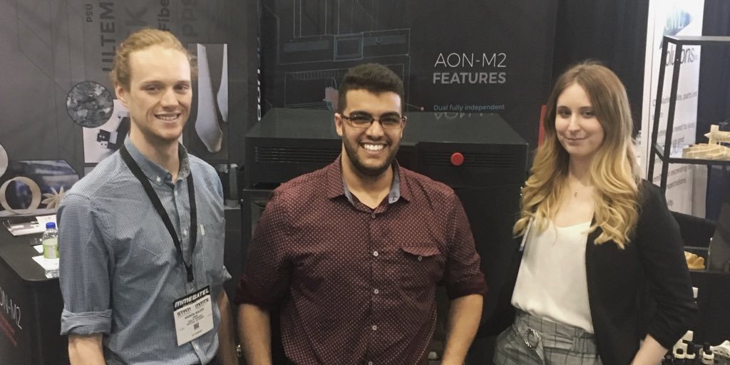 AON3D's tweet photo. Nous sommes au Salon de la technologie de fabrication de Montréal pour une troisième et dernière journée! Venez discutez avec notre équipe pour en apprendre plus sur notre AON-M2. #MMTS2018 #STFM2018 https://t.co/oUnhoICyoV