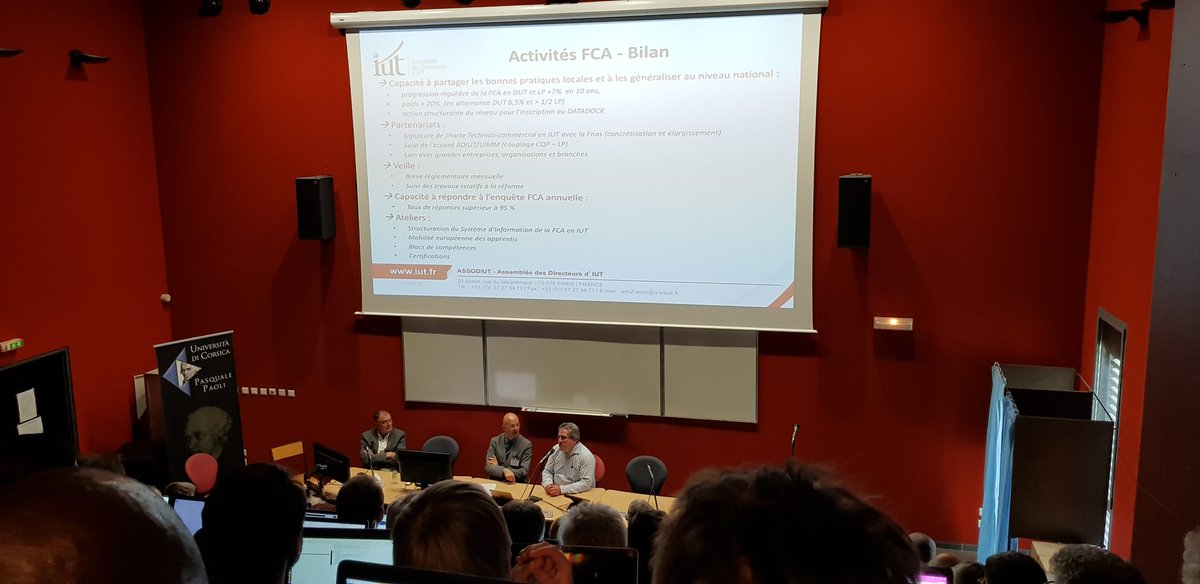 martialymartin's tweet photo. .@XavierDaran nous communique le bilan en matière de #FCA dans @lesIUT #AGADIUT @iutdecorse https://t.co/ynIKF5jYaG