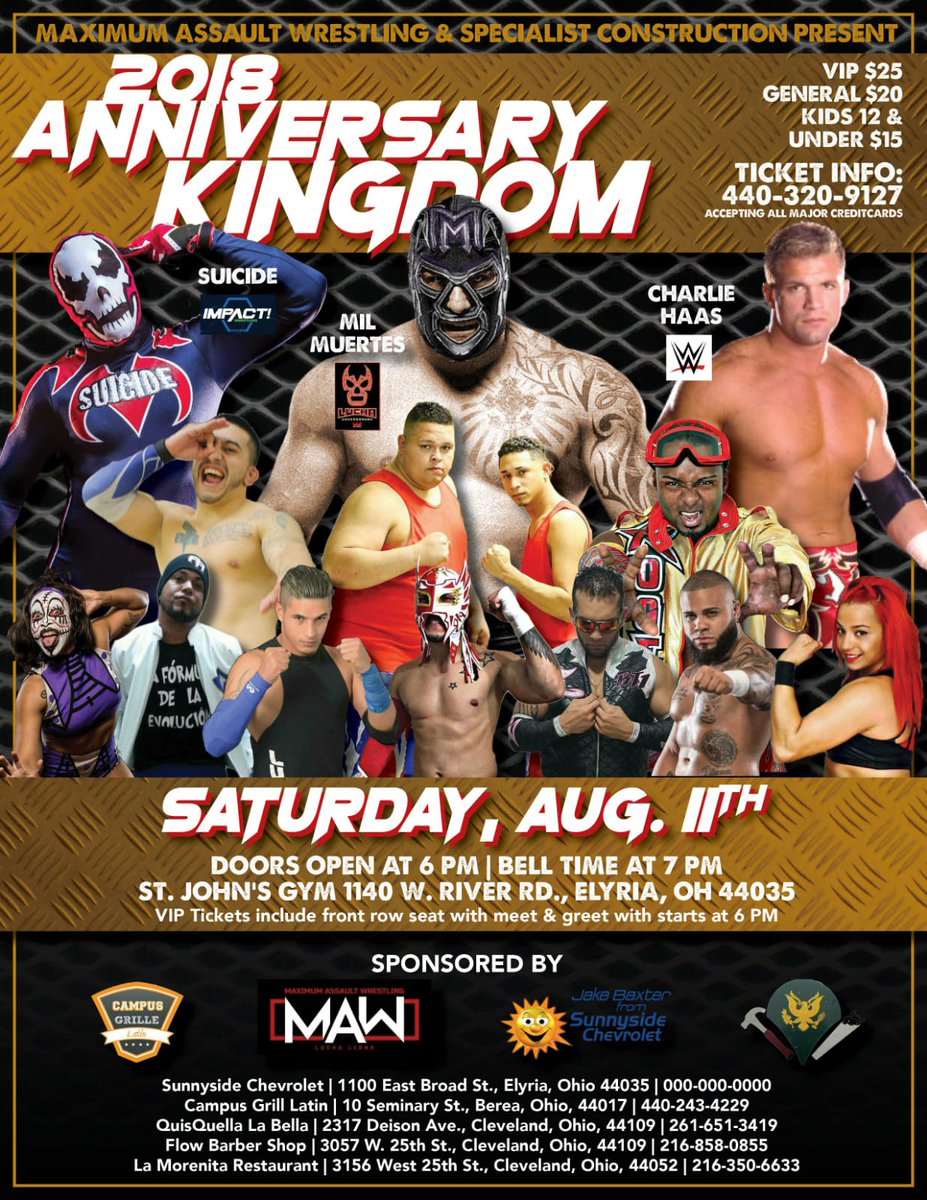 el_sensacional's tweet photo. SATURDAY, AUGUST 11, 2018
Anniversary Kingdom @LMilmuertes #StarRoger #CharlieHaas #Cuicide @Contralona https://t.co/p4fqm9LQWl