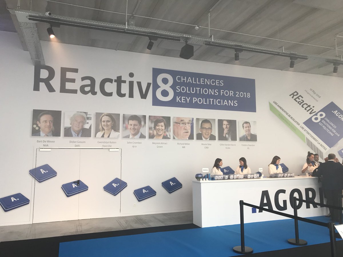 #AGORIA2018 #reactiv8 Great line up for debate this evening at #dome #bruksel ... all political leaders of Belgium. Look forward to their input on how to tackle today’s issues!