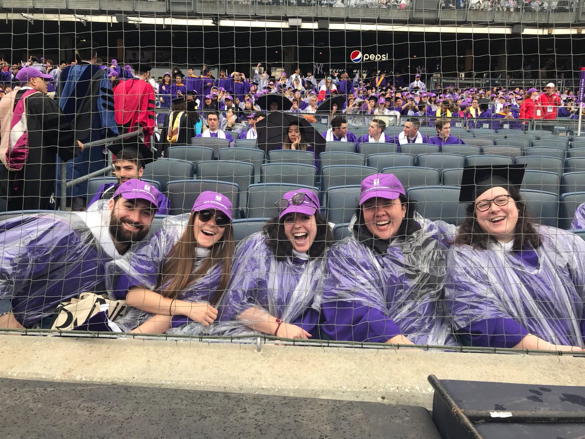 NYU_NFS's tweet photo. Congratulations to all of our #nyunutrition and #nyufoodstudies students braving the weather at the all NYU commencement today @yankeestadium! #Steinhardt2018 #NYU2018 https://t.co/gbPxVyCL9C