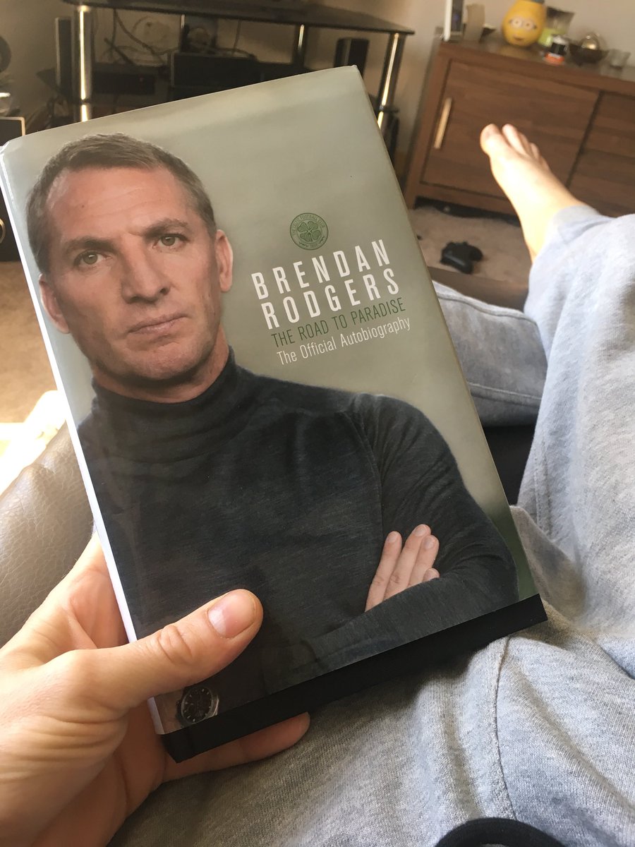 jollygreenmofo's tweet photo. Think I’ll make a wee start on @wee_kezza book seeing as I’m laid up just now #Celtic #BrendonRodgers https://t.co/zSigo3bfhJ