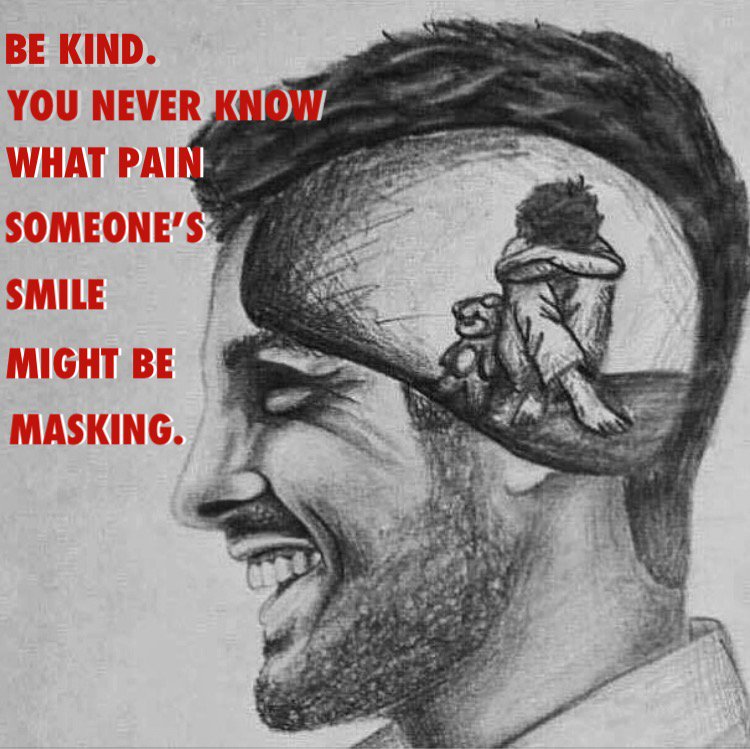 KarenUnrue's tweet photo. I don’t know who drew this but it powerfully illustrates that we have no idea what private battles people are facing https://t.co/0B0DBakI1B