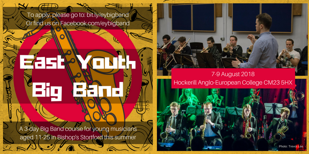 jbradymusic's tweet photo. Grade 5+ #musicians wanted for new #youth #bigband in #EastHerts #Cambs #Essex #Stortford #east #eastpfengland #SaffronWalden #Cambridge #Bedford #Stansted areas - summer course 7-9 August. Sign up here: https://t.co/Xc8u9HnxKl https://t.co/XEycw5hZyU
