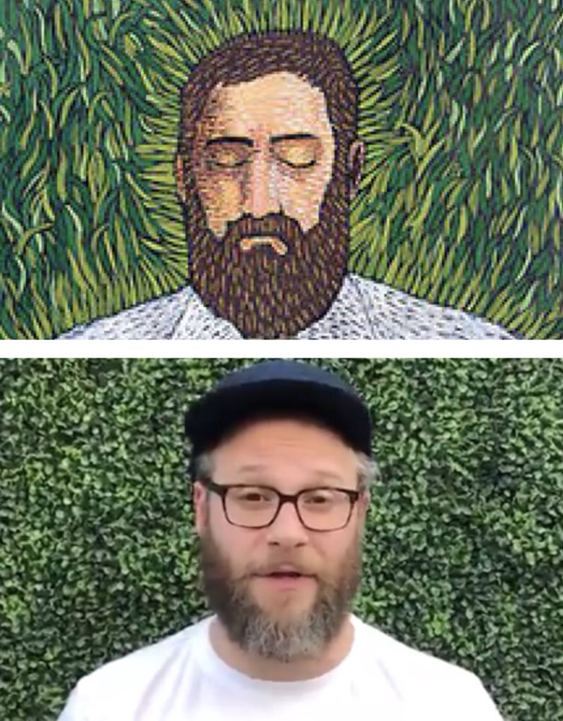 laggedy's tweet photo. I don’t want to alarm anyone, but @Sethrogen is starting to look like an Iron &amp; Wine album cover IN THE BEST WAY POSSIBLE. https://t.co/4n3ibe1zVR