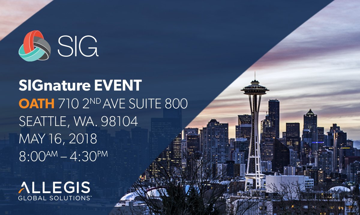 AllegisGlobal's tweet photo. Say hi to Tamara Reyes, Leslie Ethington and Erin Moore at SIGnature Seattle this morning! #networking #conference #SIGsource https://t.co/cyNtOyVSO6