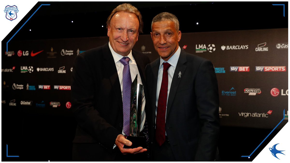 CardiffCityFC's tweet photo. More on the Gaffer's @LMA_Managers Special Achievement Award for his record-breaking 8️⃣th promotion!

👉 https://t.co/1xWZbjGVpj

#CityAsOne 🔵⚽️🔵⚽️ https://t.co/QlODsgQHEm