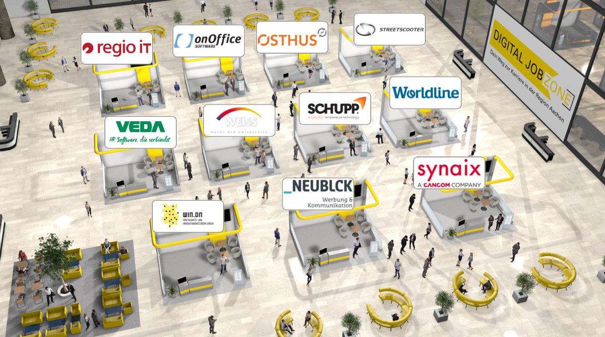TemaMarketing's tweet photo. Der Countdown läuft⏰Noch 1 Tag bis zur Digital Jobzone. Hier eine Sneak-Preview des virtuellen Show Floors mit Top-Arbeitgenern aus der Region #Aachen #Düren #Heinsberg Jetzt kostenlos anmelden: https://t.co/8jZo8JbFct #DigitalJobzone #karriere #jobsearch https://t.co/4JU0FiL3bd