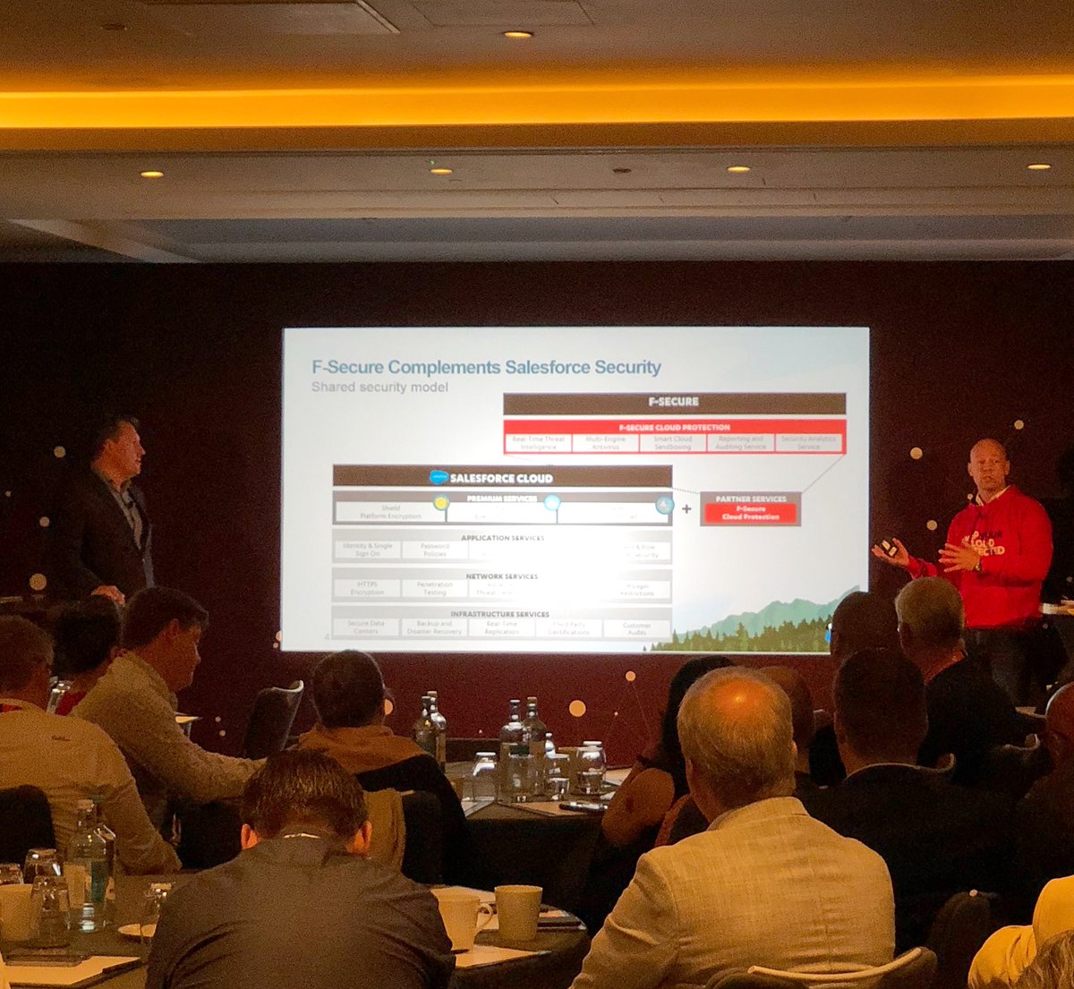 mikkpelt's tweet photo. Presenting cloud security, 4th industrial revolution and power of partnerships with @salomaa at @FSecure #SPECIES18 conference!  200 partners in London for 3 days - what an exciting event and great energy! @ISVforce @appexchange  @SalesforceAdmns @SecureCloudDev https://t.co/WNUrBPIusY
