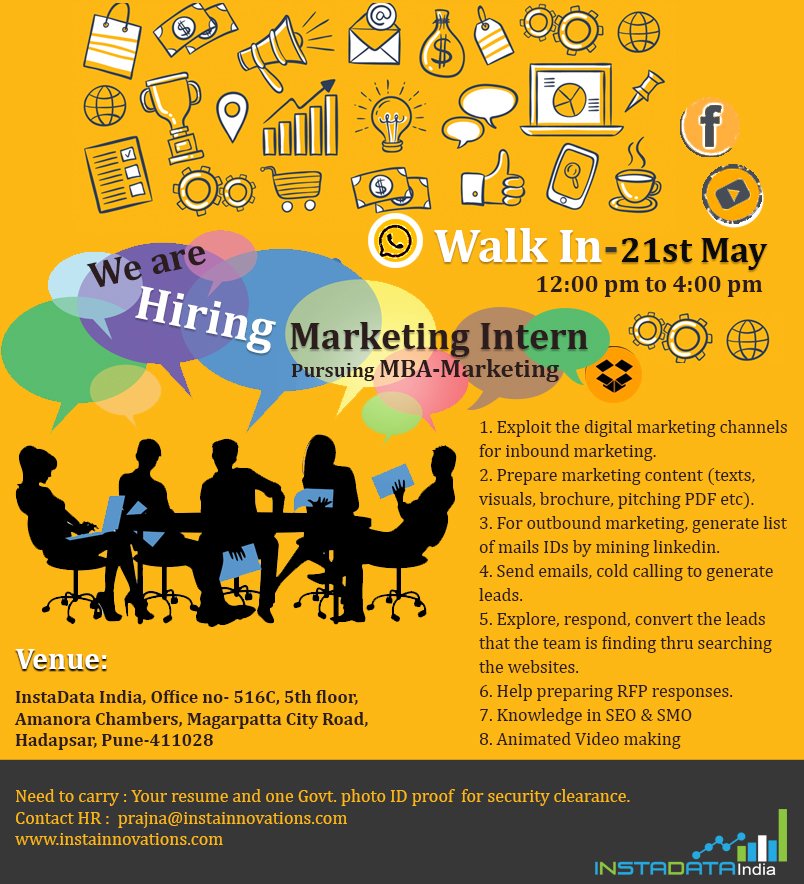 instadatasys's tweet image. #InstaData #Hiring_Marketing_Intern #GoodLearningOpportunity

Apply now!!