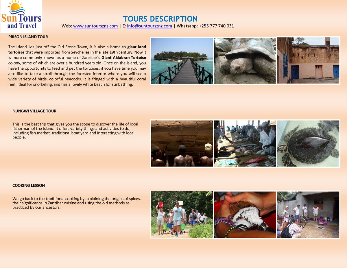 Sun_tours's tweet photo. The Best Tours &amp; Excursions in Zanzibar https://t.co/W07qdgos2Z