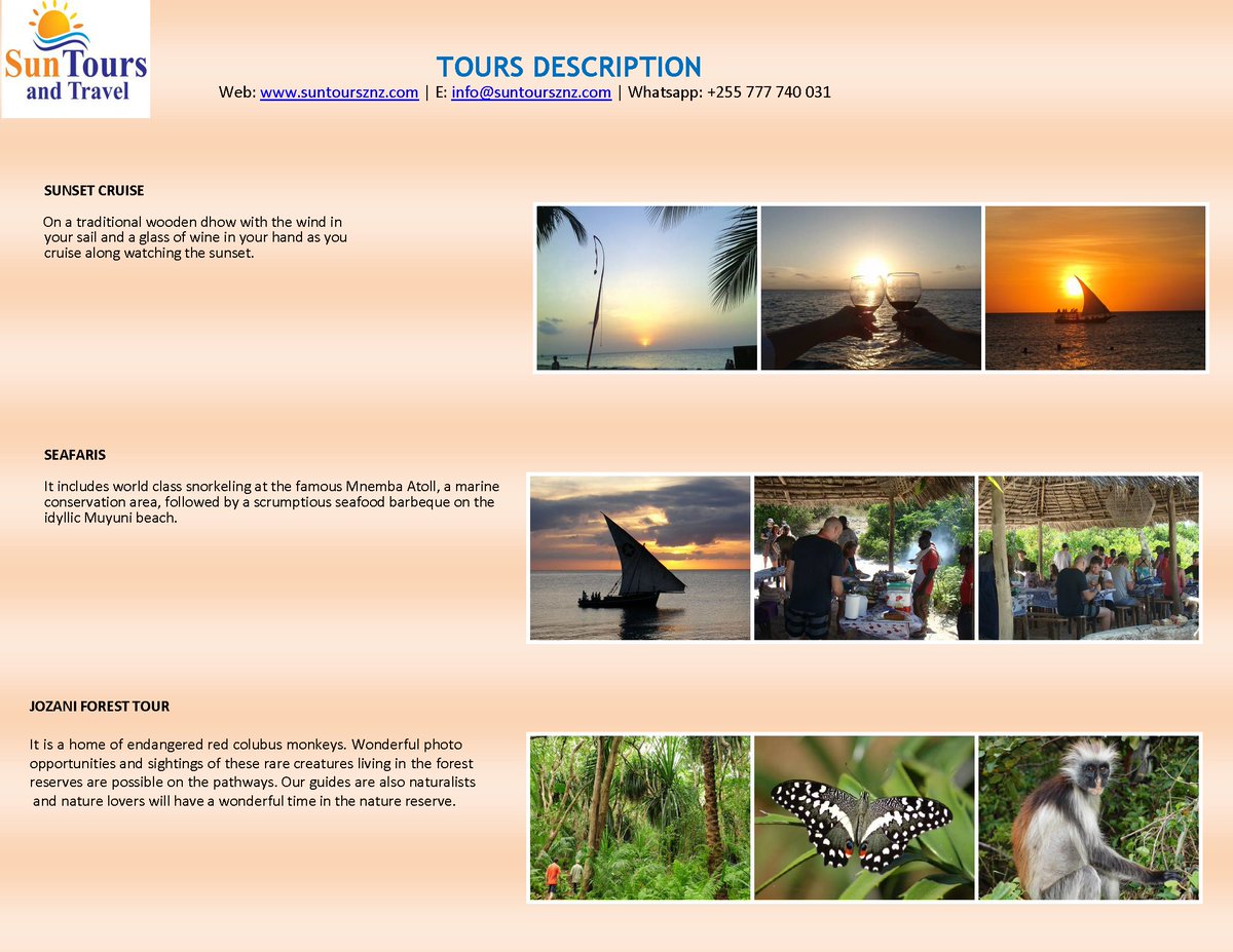 Sun_tours's tweet photo. The Best Tours &amp; Excursions in Zanzibar https://t.co/W07qdgos2Z