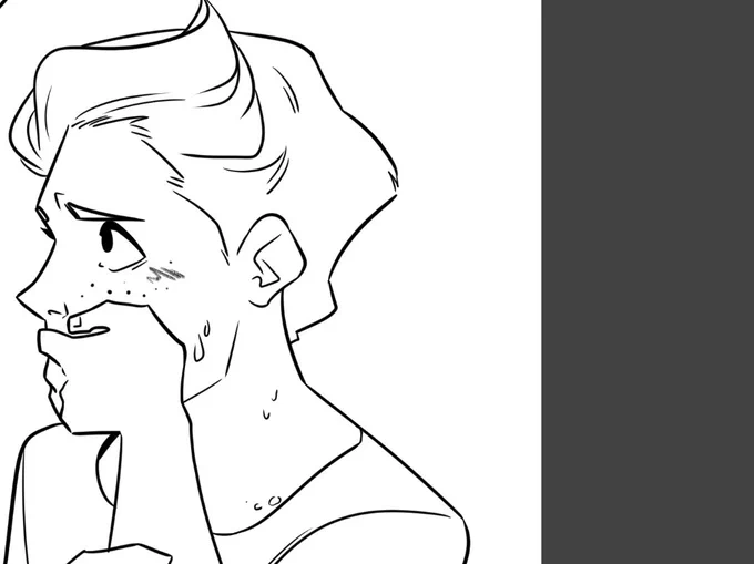 Been doing more lining for the comic than colouring lately, so he's a little line wip! Mars is really cute... 
