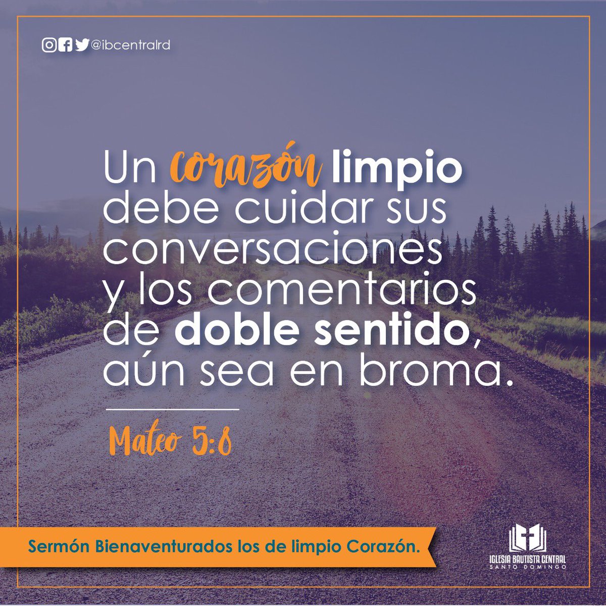 ibcentralrd's tweet photo. #ibcentralrd #Semónbienaventuradoslosdelimipiocorazón #Comparteestepost https://t.co/9cstI5BfsK