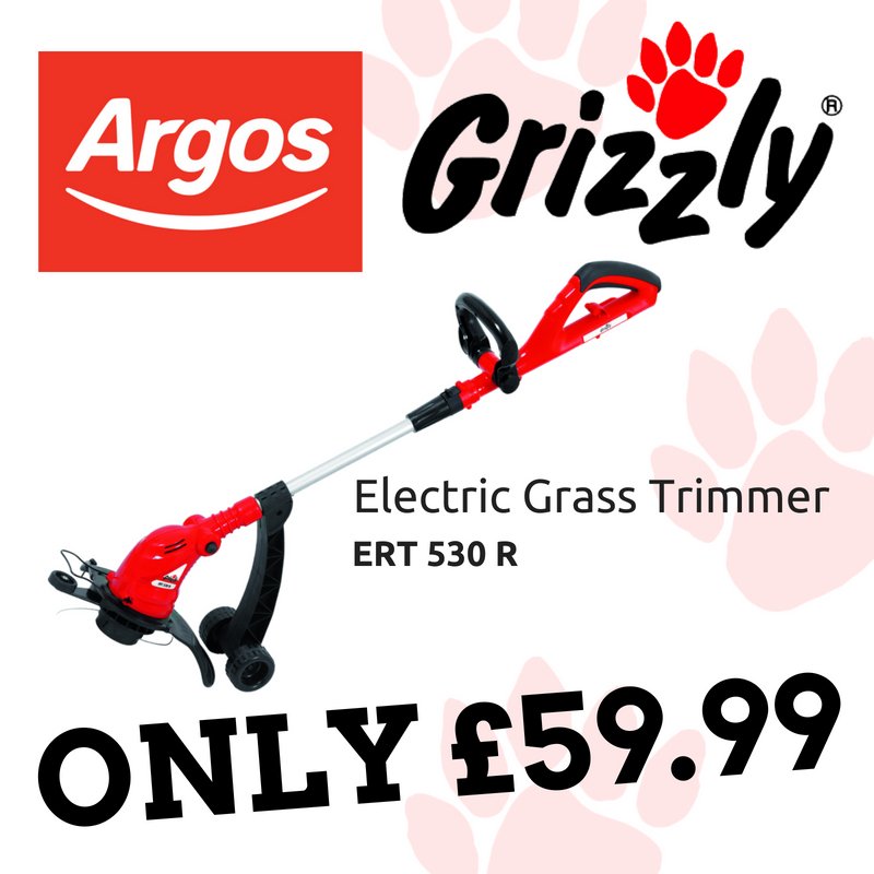 GrizzlyTools's tweet photo. Celebrating the #RoyalWedding or #FACupFinal? Be #garden ready and #GetGrizzly with @Argos_Online to get your paws on our ERT 530 R Electric Grass Trimmer: https://t.co/smbHDabgH3 🐾 #bargain https://t.co/jfvWaUZUoJ