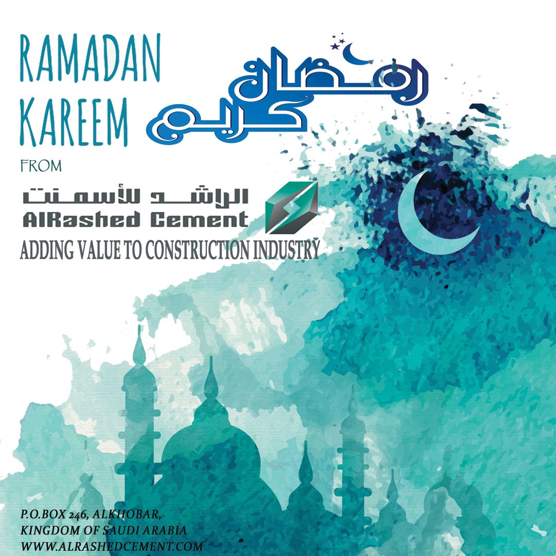 alrashedcement's tweet photo. RAMADAN KAREEM - رمضان كريم
#Ramadan #Ramadan2018 #RamadanKareem #SaudiArabia #UAE #Bahrain #Kuwait #Iraq #Oman #AlRashedCement #AlRashed
#رمضان_كريم
#المملكة #البحرين #الكويت #العراق #المملكة_العربية_السعودية
#NeomCity #Tabuk #نيوم https://t.co/eBBSN0fFxz