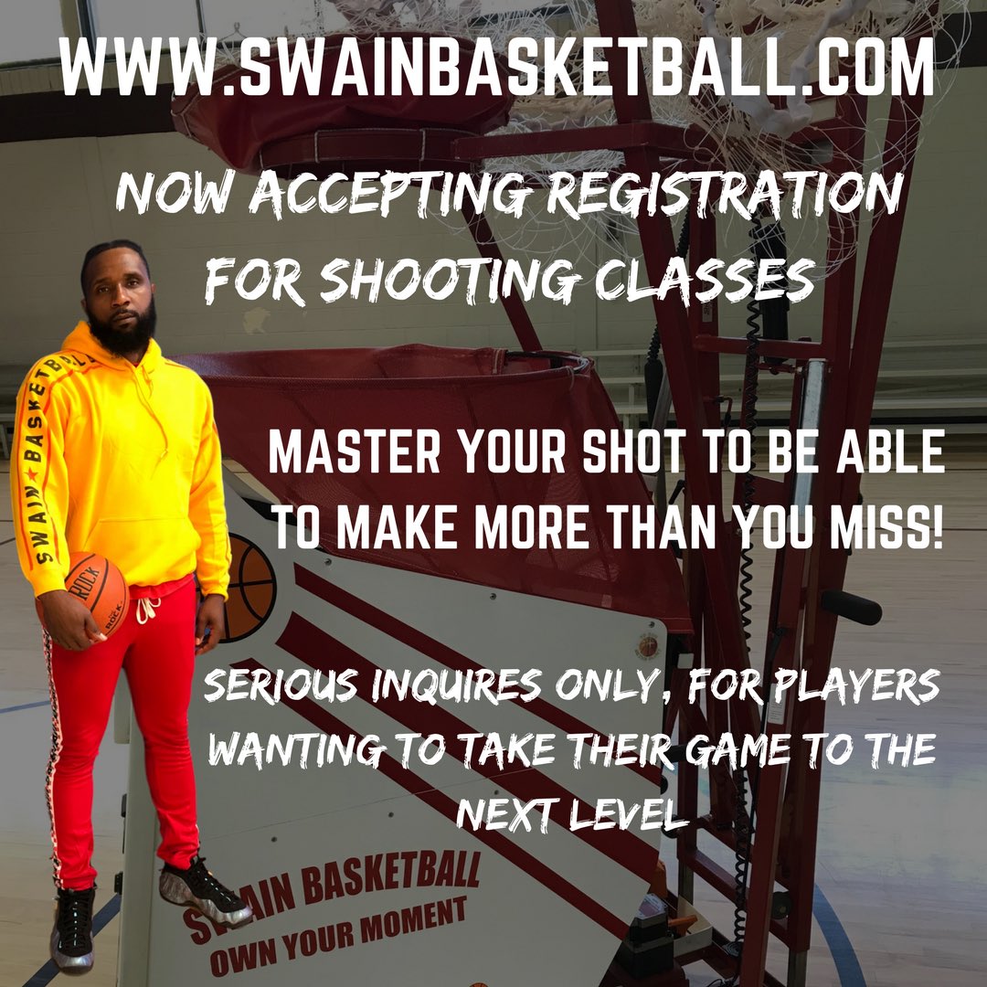 swainbasketball's tweet photo. Continue to elevate your game and skill set. We providing every component that one needs for he or she development. #basketballdevelopment #swainbasketballacademy #ownyourmoment #basketball #basketballtraining #shootingclass https://t.co/h8usla8H1s