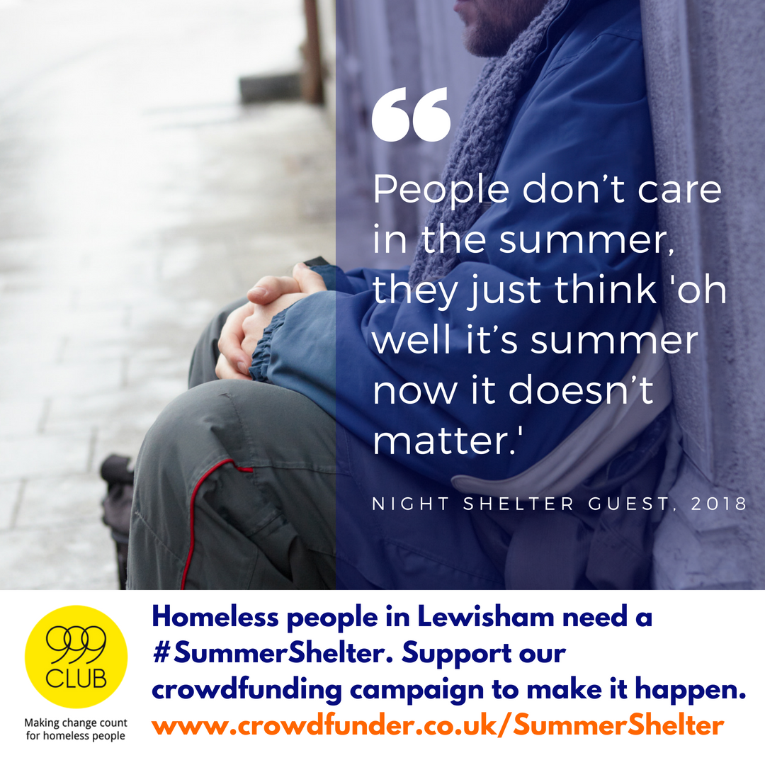 The999Club's tweet photo. Today we have launched our #crowdfunding campaign to provide #Homeless people in #Lewisham with a much needed #SummerShelter and with your support we can make it happen.
Please take moment to share this link to help us reach our target.
#roughsleeping
https://t.co/VOp0cg5VSN https://t.co/0yefXZJSUc
