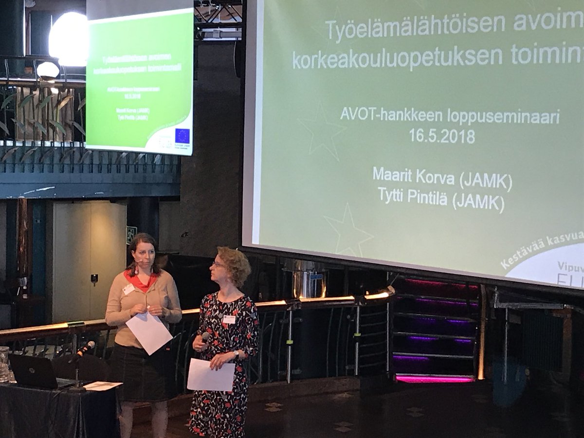 mervilatti's tweet photo. Työelämälähtöisen avoimen korkeakouluopetuksen toimintamalli esittelyssä #AVOTesr @maaritjk @tyttipintila https://t.co/VygLHLarVb