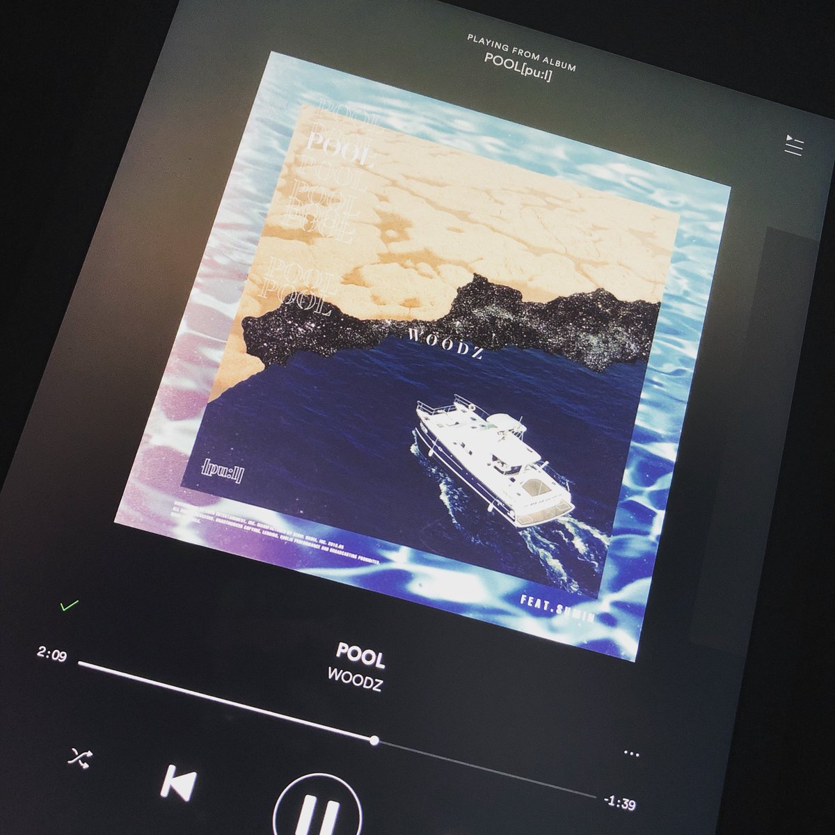 myboyibo's tweet photo. Seungyoun’s newest track “Pool” is available on Spotify, LINE MUSIC and iTunes! #woodz #pool https://t.co/eukkmaFAxv