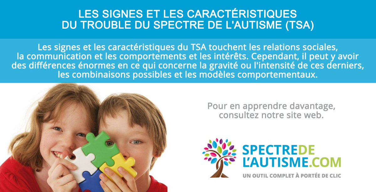 InfoAutismeTsa's tweet photo. SVP Retweetez - Informations générales sur les signes et les caractéristiques du trouble du spectre de l'autisme (TSA)
https://t.co/UvRUVv3SD5
#Autisme #Enfants #Parents https://t.co/sQ1GiP8xp4