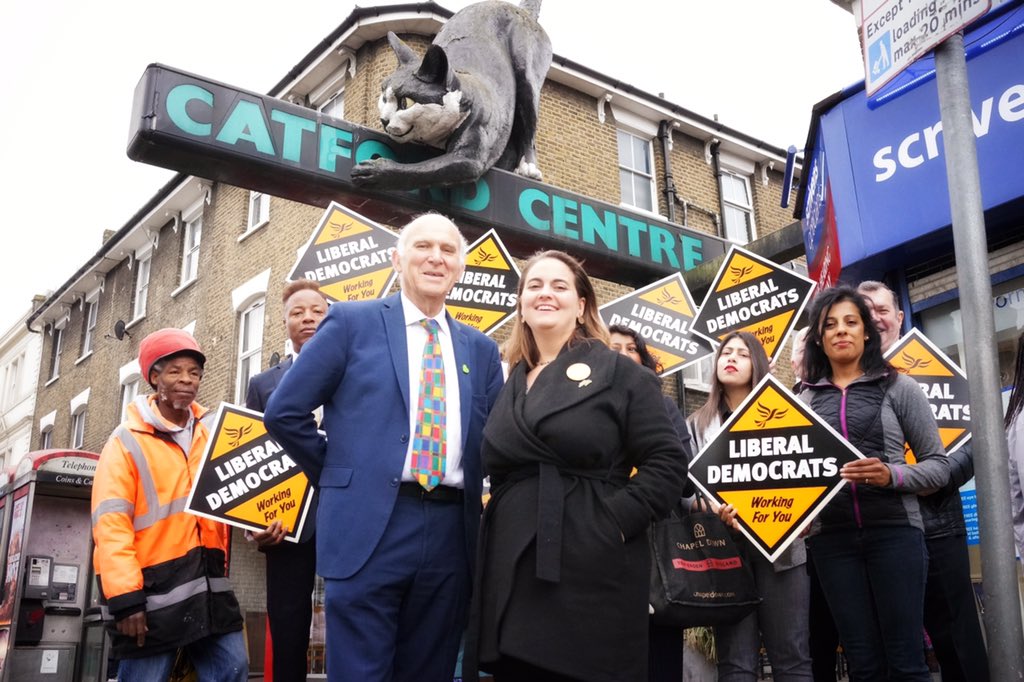 Warm reception for @vincecable & @lucyvsalek in Catford.  Many people interested in #PeoplesVote Lot of interest in #brexit & #Windrushcoverup .