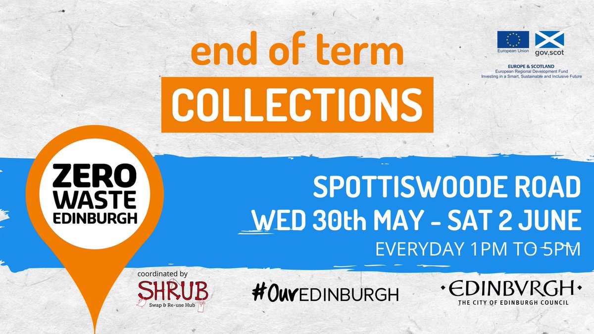 ZWEdinburgh's tweet image. Moving out in June?

Students of Spottiswoode Road, give us your stuff!

@ZeroWasteEdinburgh and @edinburghcouncil will be setting up a collection point for departing students to hand unwanted but reusable items to us instead of putting them in the bin.

facebook.com/events/5725257…