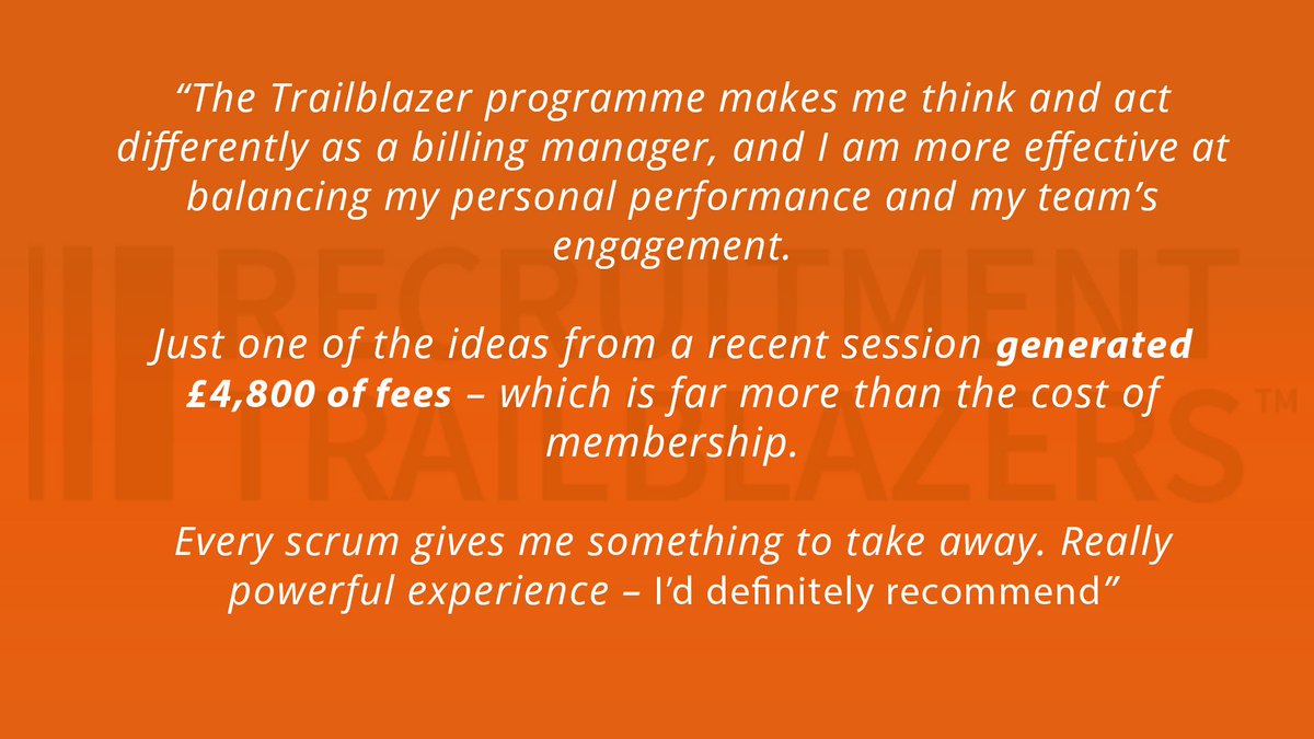 TRNTweets's tweet photo. It's great to see that our Recruitment Trailblazer Programme is really making a difference to it's members! Here's some fantastic feedback from one of Trailblazers at a recent Scrum #smashingit #recruitment #billingmanager #development #makingadifference https://t.co/xnKi9hEhE5