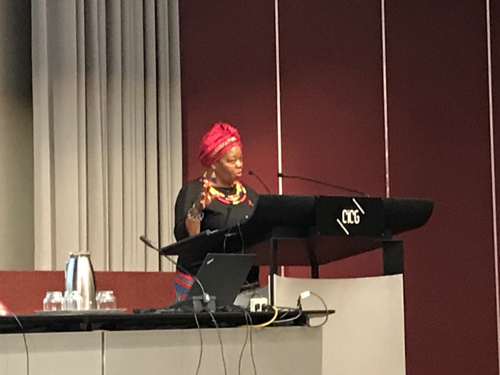 NursingNow2020's tweet photo. We're live tweeting from the @WHO, @ICNurses and @worldmidwives Triad meeting. Our Co-Chair @_dinotshe mentioned the #NursingNow campaign in her opening remarks, highlighting that we can't achieve the SDGs without nursing. #health https://t.co/TeXliU2XtR