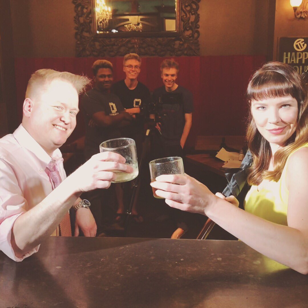 Julia_Farrell1's tweet photo. Cheers! That’s a wrap on Day 1! #orangemarigoldfilm #setlife #actorslife https://t.co/AqOyIrv6Jh