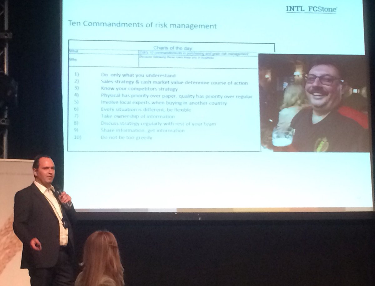 Do not be too greedy! One of ten commandments of <a href="/FCStoneEurope/">Jaime Nolan Miralles</a> for risk management. In his overview mentioned as last. Should be first one? #netwerkevent18