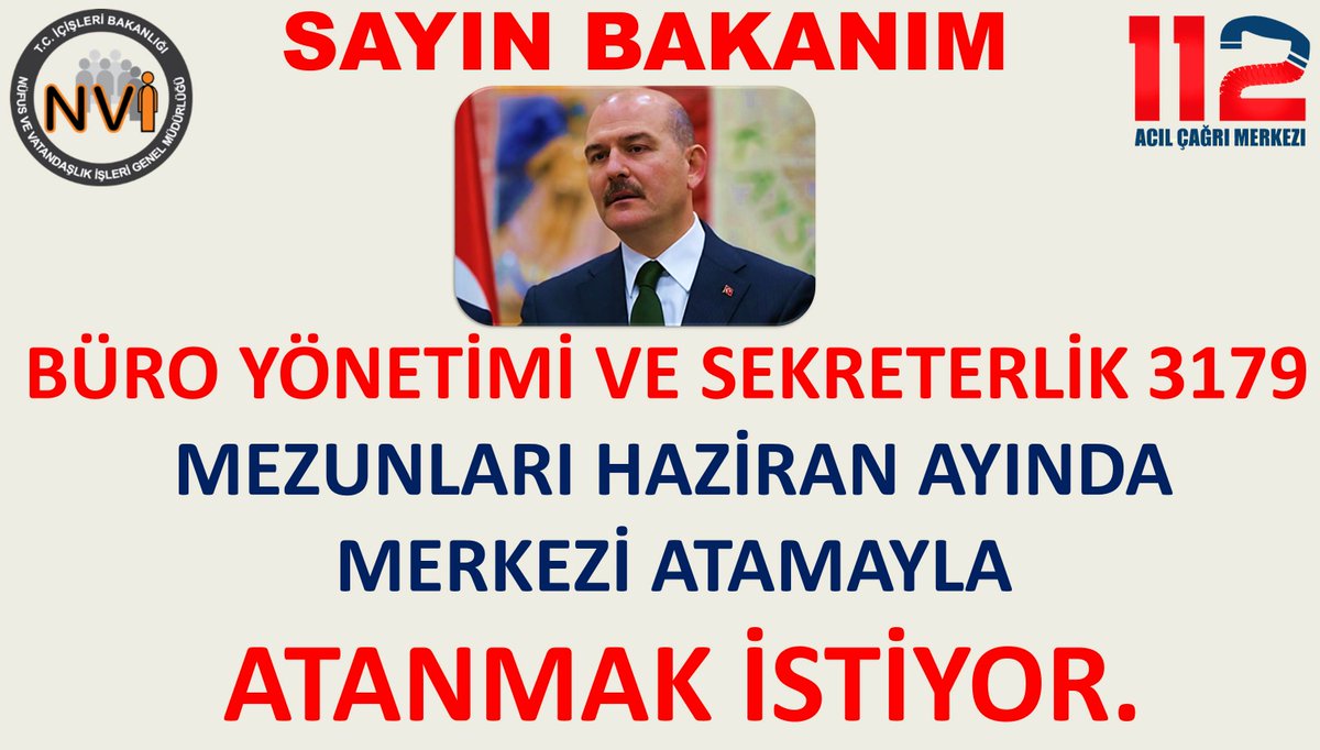 Taylank41's tweet photo. @TC_icisleri @suleymansoylu @drbetulsayan Bakanım  Çok zor olan bir sınava Sabahlara kadar Çalışarak Hazırlandık Çok  Zorluk çektik ve Kazandık Yüksek Puanlar Aldık Artık Hakkımızı  İstiyoruz. Büro Yönetimi 3179 Bölümü Haziran Merkezi Atamasıyla Kadro  Bekliyor. Lütfen Emeklerimiz Ziyan Olmasın. https://t.co/2mxS7mNxFZ