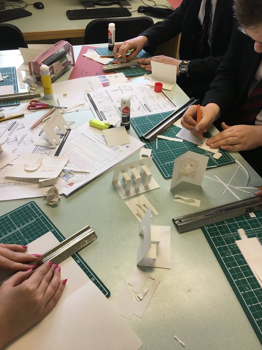 missfairclough1's tweet photo. ‘A creative mess is better than tidy idleness’ one of my favourite quotes and #yr9 #graphics @HACATechnology @OAHemsworth demonstrating this beautifully this morning! 👍🏼😂 #paperengineering #ks3 #d&amp;t https://t.co/f9E1IV004p