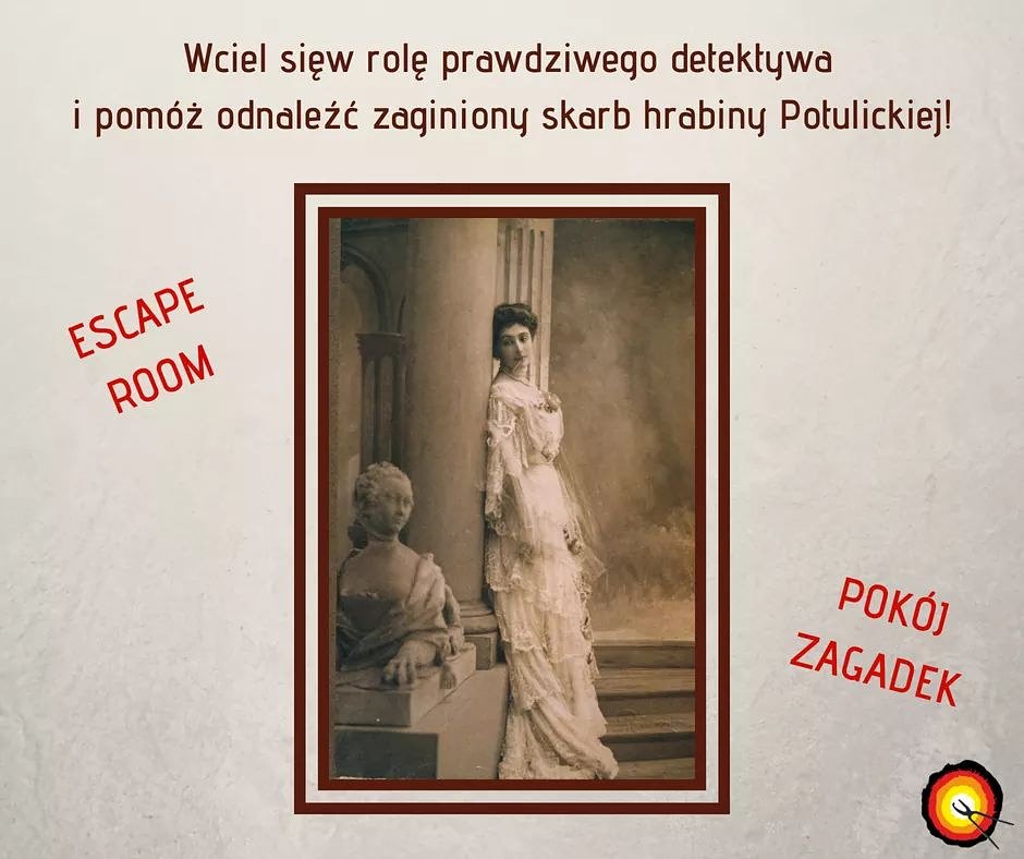 MuzeumSHM's tweet image. Zasłużona mieszkanka naszego miasta, hrabina Potulicka została okradziona ze swych rodowych klejnotów. 💎😮 Masz szansę je odnaleźć! 😀🏛️💍 Zapraszamy do gry rodzinnej typu ESCAPE ROOM. #mshm #muzeum #nocmuzeow #potulicka #Pruszków #hrabina #klejnoty #escaperoom #pokójzagadek