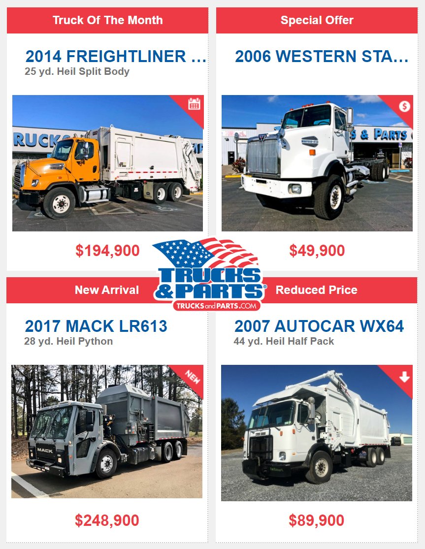 Trucks_andParts's tweet photo. Check out our Featured Trucks this month:

Truck of the Month: 2014 Freightliner: https://t.co/BVPVxiu3It

Special Offer: 2006 Western Star: https://t.co/5rVivj5jop

New Arrival: 2017 Mack: https://t.co/LgKkXKrRLn

Reduced Price: 2007 Autocar: https://t.co/mFQyiHHM0R

Act now! https://t.co/sZSSw3pevU