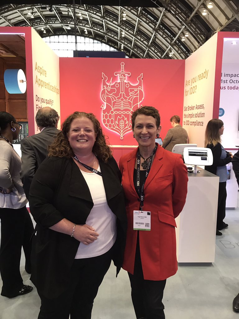 Great to see @IngaBeale meeting @CIIGroup members Natasha Johnstone @Happydays963 from AIG on CII stand E50 #BIBA2018 #classroomtoboardroom